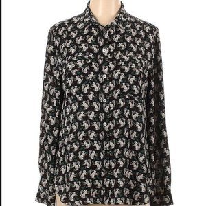 LOFT Squirrel Print Blouse - Size L
